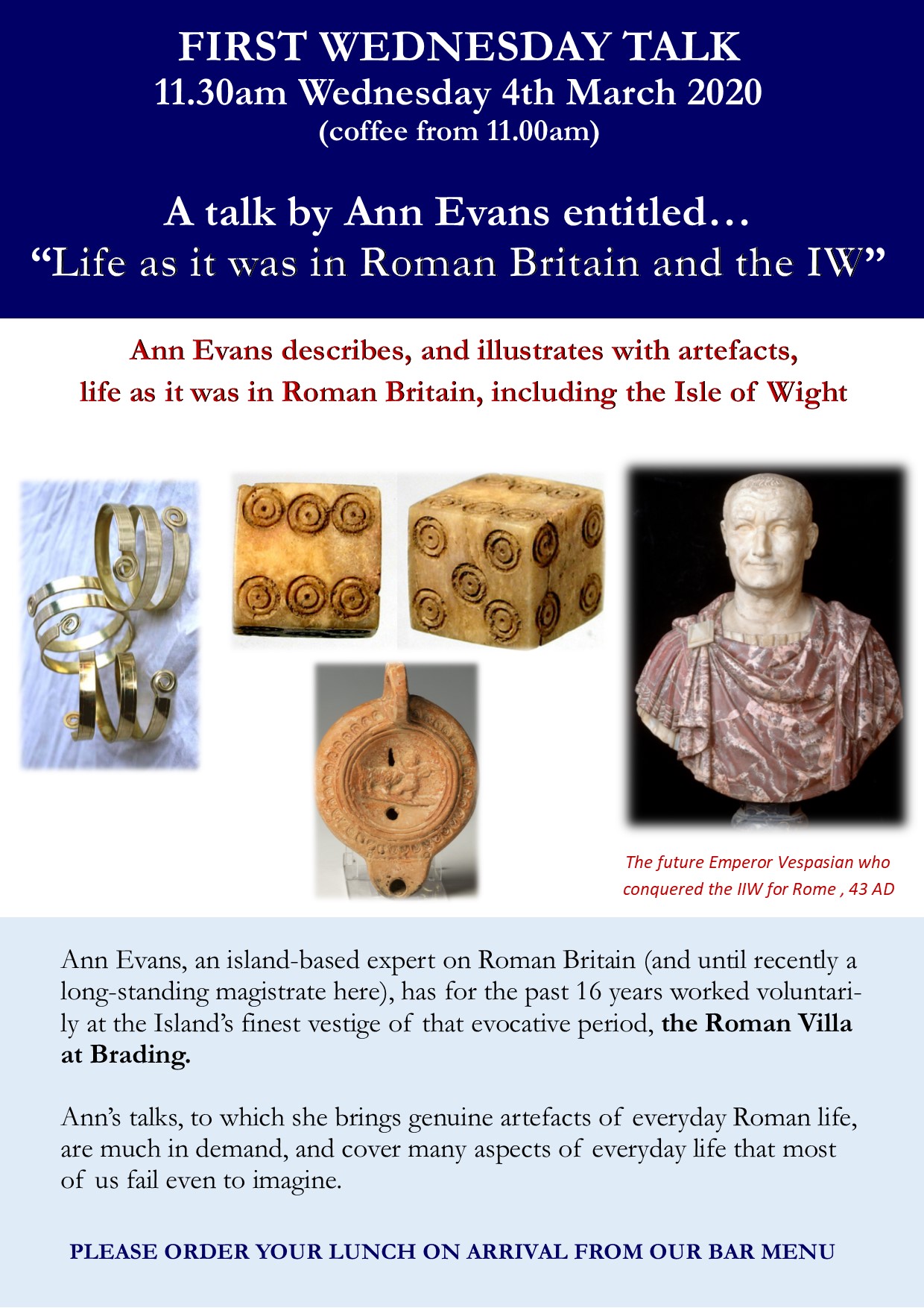 First Wednesday Talk - 'Life in Roman (and Vectian) Britain'