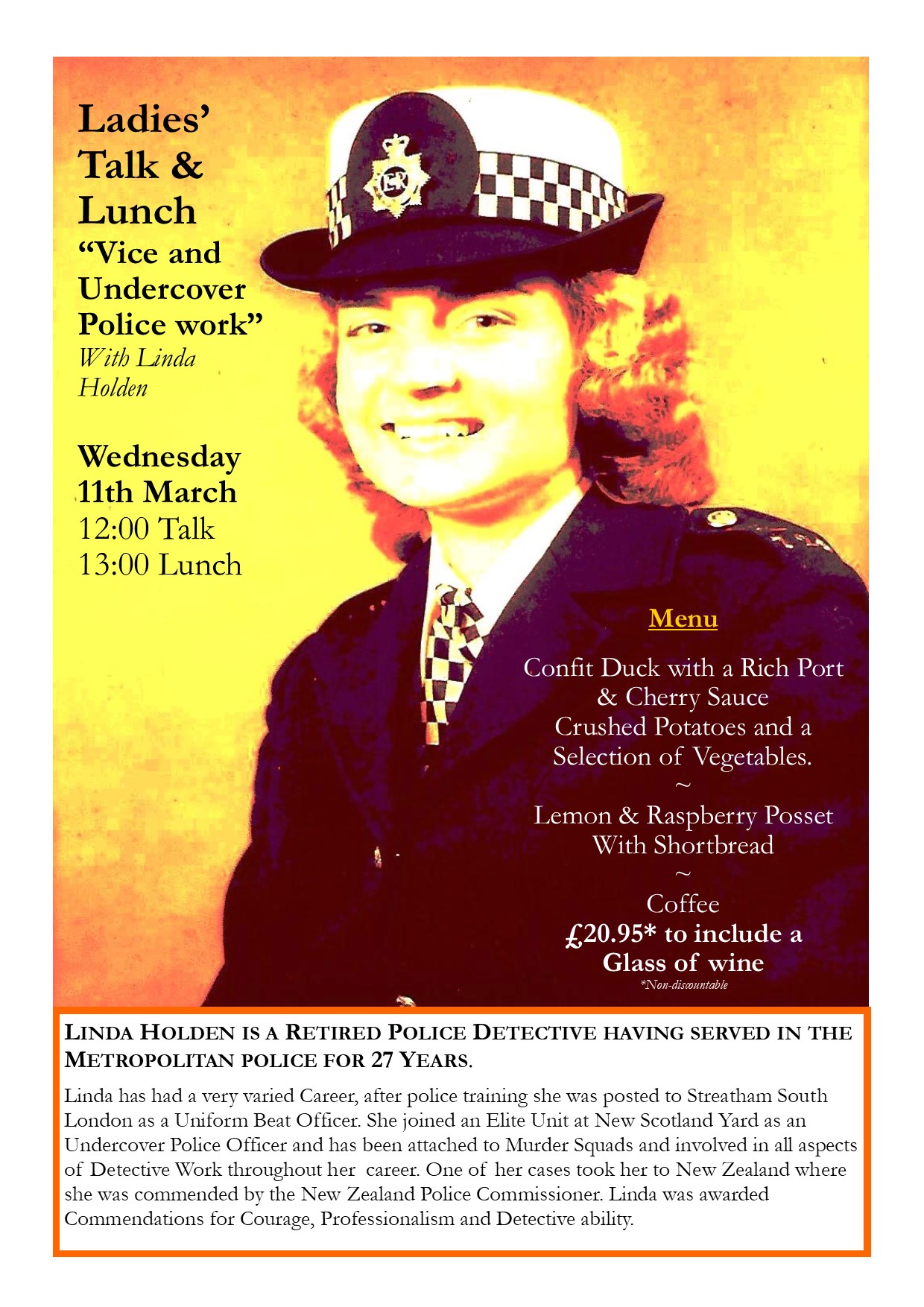Ladies' Lunch & Talk - 'Vice & Undercover Police Work'