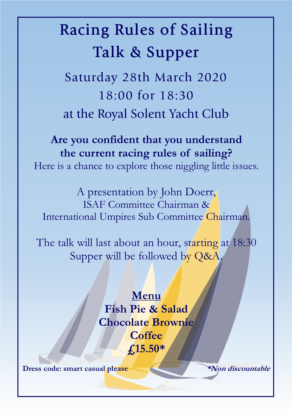 Racing Rules Talk & Supper - POSTPONED